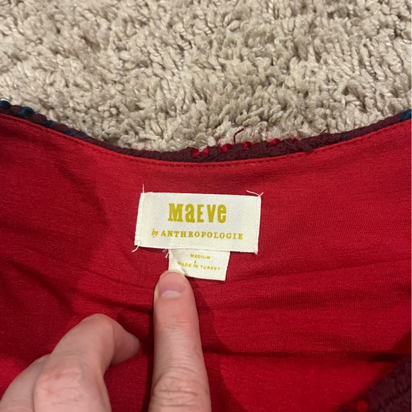 Anthropologie Burgundy Patterned Skirt - Picture 3 of 4